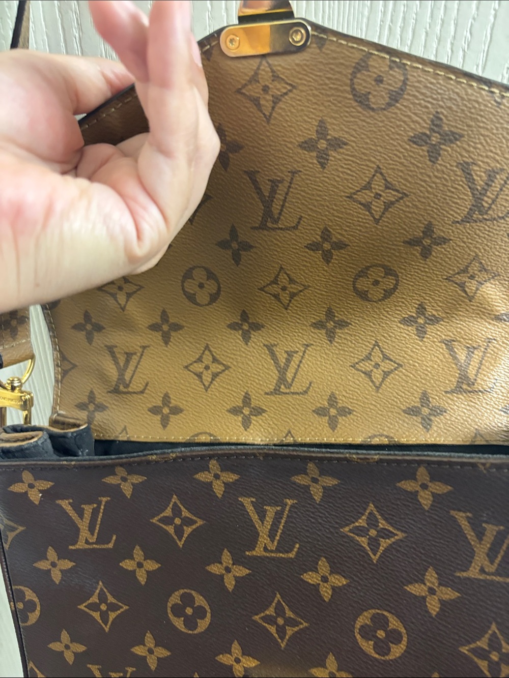 Louis Vuitton Brown Two-Tone Monogram Crossbody Bag - Picture 5 of 10